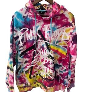 Pink Floyd The Dark Side of the Moon Tie Dye Hoodie Size Large Band